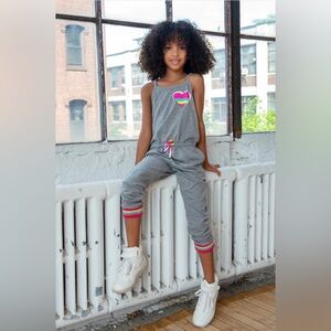 Appaman Sydney girls pants romper in grey heather